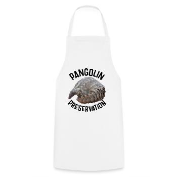 Pangolin Preservation - Cooking Apron - white - Front - AI Model Male 185 dark (185cm)