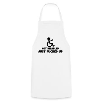 Not disabled, just completely confused! # - Cooking Apron - white - Front - AI Model Male 185 dark (185cm)