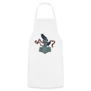 Viking Viking Legend Sailor Odin Raven Fighter - Cooking Apron - white - Front - AI Model Male 185 dark (185cm)