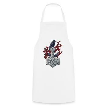Viking Viking Legend Sailor Odin Raven Fighter - Cooking Apron - white - Front - AI Model Male 185 dark (185cm)