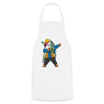 Dabbing Unicorn Engineer Construction Worker - Cooking Apron - white - Front - AI Model Male 185 dark (185cm)