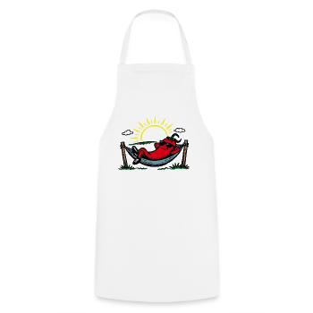 Chilling Chili Funny Pun Chilling Chilli - Cooking Apron - white - Front - AI Model Male 185 dark (185cm)