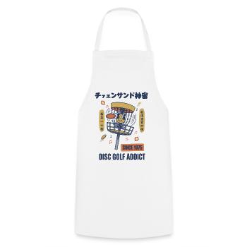 Accro au disc golf depuis 1975 Joueur drôle de disc golf - Tablier de cuisine - blanc - Devant - AI Model Male 185 dark (185cm)