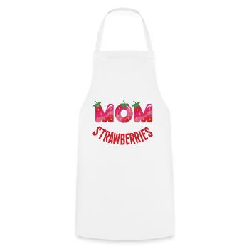 Just a mom who loves strawberries - Cooking Apron - white - Front - AI Model Male 185 dark (185cm)