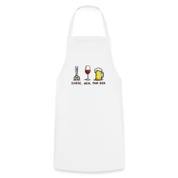 Schere Wein Paar Bier Lustiges Party Wortspiel - Kochschürze - Weiß - Vorne - AI Model Male 185 dark (185cm)
