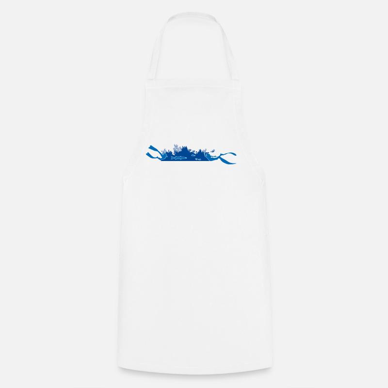Plongée et apnée - Silueta Arrecife - Tablier de cuisine - blanc