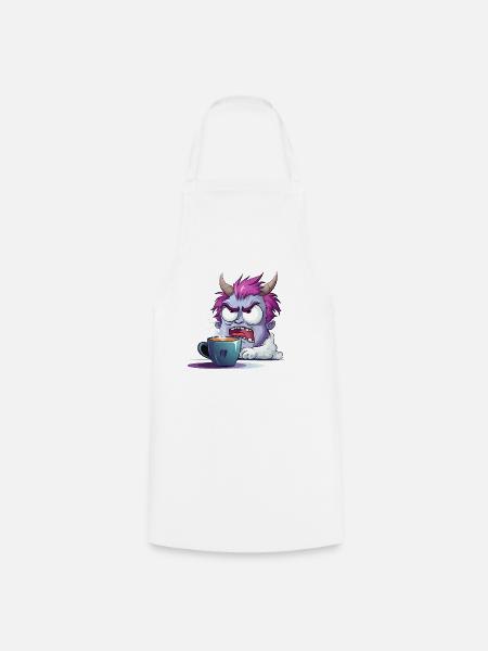 Kaffeewütender Monster - Kochschürze - Weiß