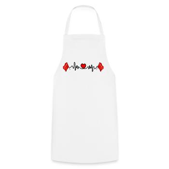 East Sussex flag with heartbeat and heart - Cooking Apron - white - Front - AI Model Male 185 dark (185cm)