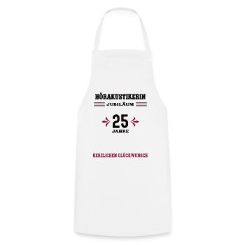 Hearing aid acoustician 25th anniversary 25th acoustician - Cooking Apron - white - Front - AI Model Male 185 dark (185cm)