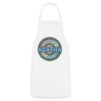 Agatha als Geschenkidee - Kochschürze - Weiß - Vorne - AI Model Male 185 dark (185cm)
