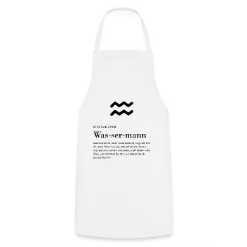 Zodiac sign Aquarius - Cooking Apron - white - Front - AI Model Male 185 dark (185cm)