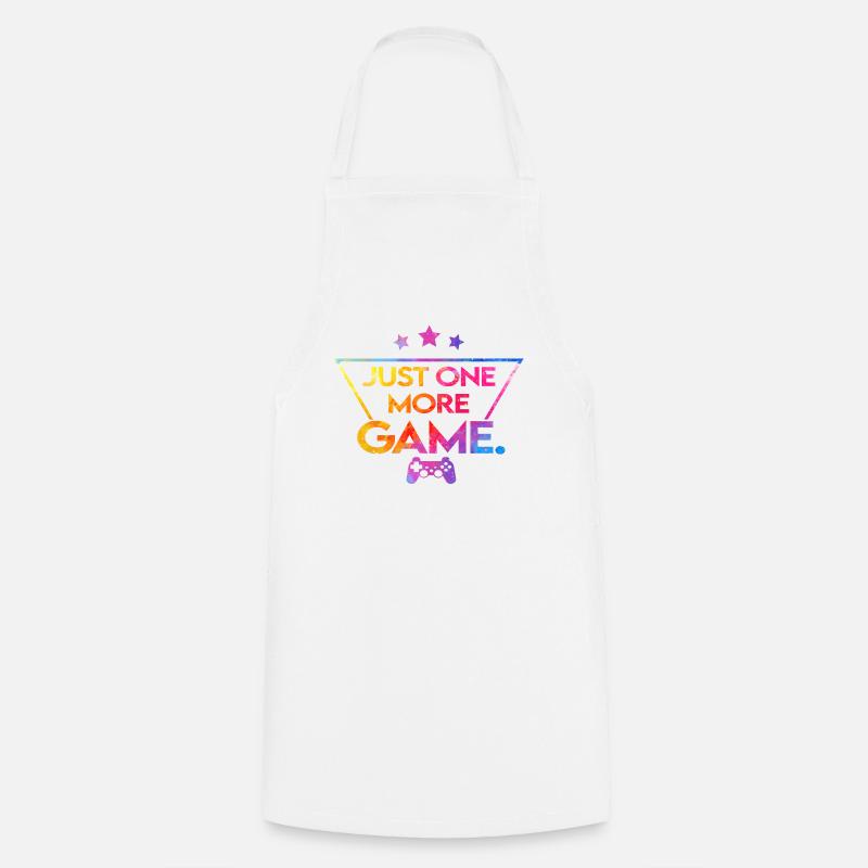 Just_one_more_game_-_star_ - Cooking Apron - white