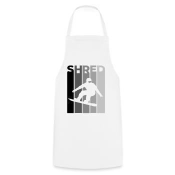 SHRED Snowboarder – Snowboard Spruch & Action - Kochschürze - Weiß - Vorne - AI Model Male 185 dark (185cm)