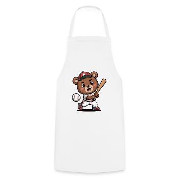 Bären-Batter Baseballheld - Kochschürze - Weiß - Vorne - AI Model Male 185 dark (185cm)