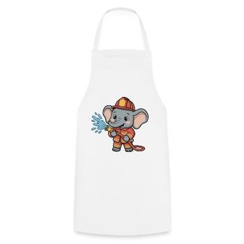 Feuerwehr elefant Schlauchspritzer - Kochschürze - Weiß - Vorne - AI Model Male 185 dark (185cm)