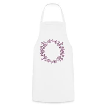 Delicate eucalyptus wreath in dusky pink illustration - Cooking Apron - white - Front - AI Model Male 185 dark (185cm)