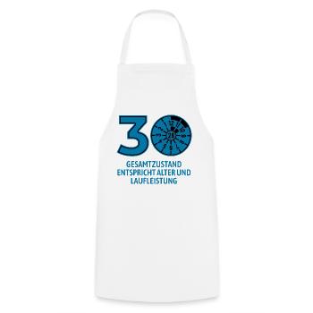 HU January 2026 - 30 Years - Birthday Gift - Cooking Apron - white - Front - AI Model Male 185 dark (185cm)