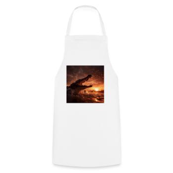 Wildes Krokodil Action Sonnenuntergang Fluss - Kochschürze - Weiß - Vorne - AI Model Male 185 dark (185cm)