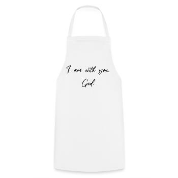 I Am With You God - Christian Gifts - Cooking Apron - white - Front - AI Model Male 185 dark (185cm)