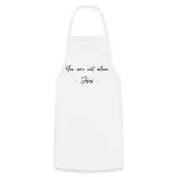 Tu n’es pas seul - Jésus - Croyances - Tablier de cuisine - blanc - Devant - AI Model Male 185 dark (185cm)