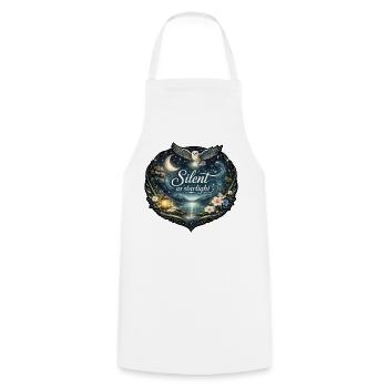 Silent as starlight - Cooking Apron - white - Front - AI Model Male 185 dark (185cm)