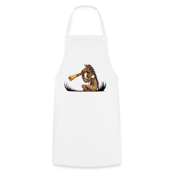 Tribal Horse Trumpeter Illustration - Cooking Apron - white - Front - AI Model Male 185 dark (185cm)