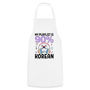 My Playlist Is 90 Percent Korean - Kochschürze - Weiß - Vorne - AI Model Male 185 dark (185cm)