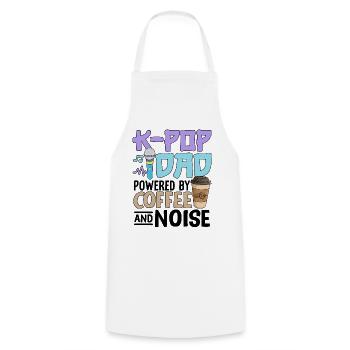 K Pop Dad Powered By Coffee And Noise - Cooking Apron - white - Front - AI Model Male 185 dark (185cm)