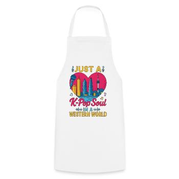 Just A K Pop Soul In A Western World - Cooking Apron - white - Front - AI Model Male 185 dark (185cm)