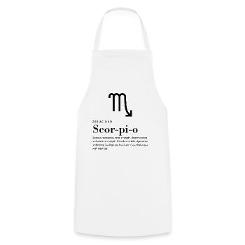 Scorpion - Signe du zodiaque - Tablier de cuisine - blanc - Devant - AI Model Male 185 dark (185cm)
