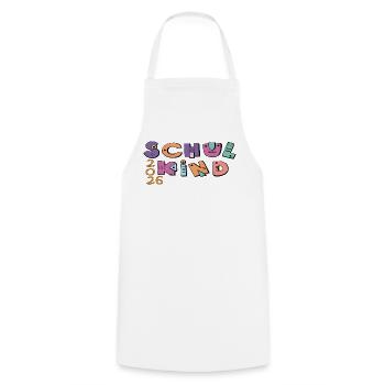 Schulkind 2026  Bunte Buchstaben - Kochschürze - Weiß - Vorne - AI Model Male 185 dark (185cm)