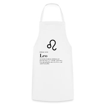 Lion - Signe du zodiaque - Tablier de cuisine - blanc - Devant - AI Model Male 185 dark (185cm)