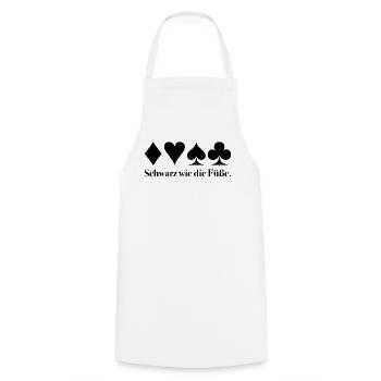 Noir comme les pieds – Skat Humor Shirt - Tablier de cuisine - blanc - Devant - AI Model Male 185 dark (185cm)