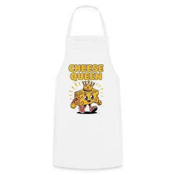 Cheese Queen – Cheese with a crown - Cooking Apron - white - Front - AI Model Male 185 dark (185cm)