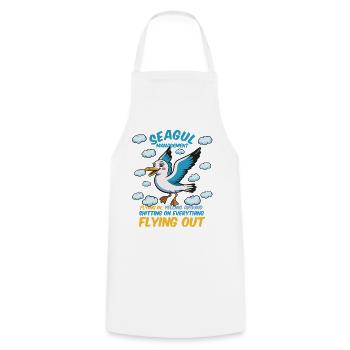 Seagull Management of Competent Colleagues - Cooking Apron - white - Front - AI Model Male 185 dark (185cm)