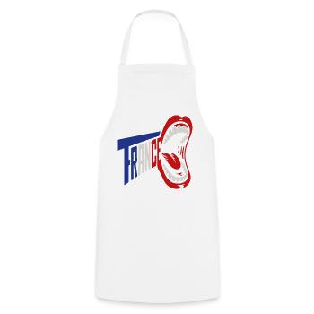 Trance Scream Retro-Typografie - Kochschürze - Weiß - Vorne - AI Model Male 185 dark (185cm)