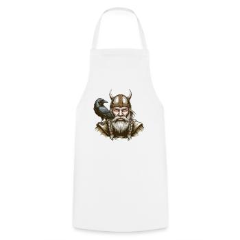 Viking Viking Legend Sailor Odin Raven Fighter - Cooking Apron - white - Front - AI Model Male 185 dark (185cm)