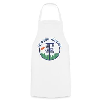 Pas de petites balles, juste de gros disques, drôle de disc golf - Tablier de cuisine - blanc - Devant - AI Model Male 185 dark (185cm)