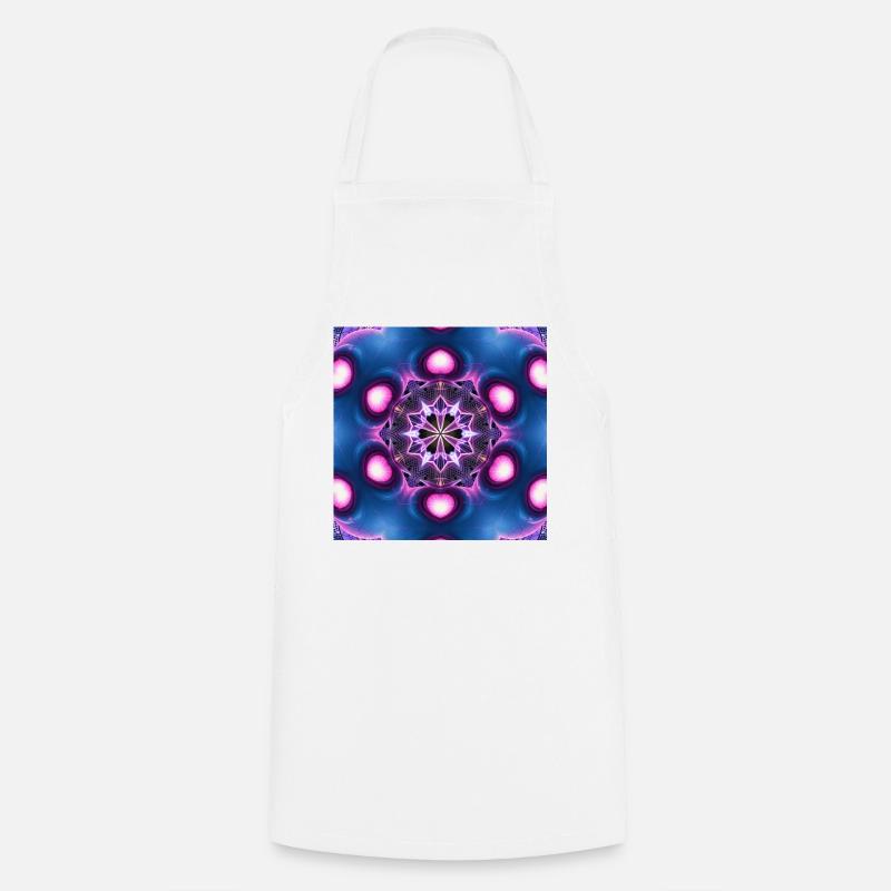 Neon Mandala Kaleidoscope - Cooking Apron - white