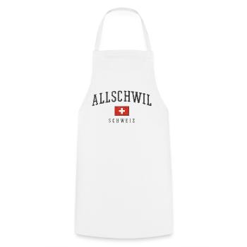 Logo Allschwil drapeau suisse - Tablier de cuisine - blanc - Devant - AI Model Male 185 dark (185cm)