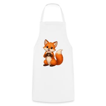 Love Fox Heart Shape - Cooking Apron - white - Front - AI Model Male 185 dark (185cm)