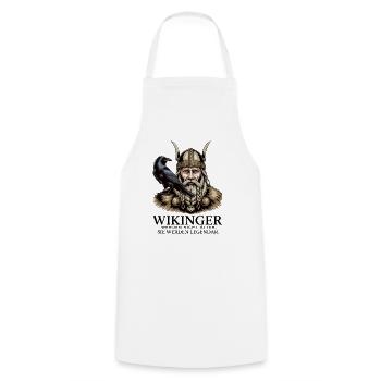 Viking Viking Legend Sailor Odin Raven Fighter - Cooking Apron - white - Front - AI Model Male 185 dark (185cm)