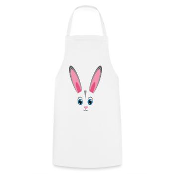 Cute Rabbit Face Kawaii Bunny Easter Lazy Costume - Cooking Apron - white - Front - AI Model Male 185 dark (185cm)
