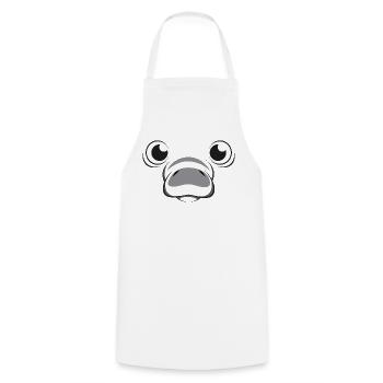 Manati-Gesicht Kawaii Faules lustiges Kinderkostüm - Kochschürze - Weiß - Vorne - AI Model Male 185 dark (185cm)