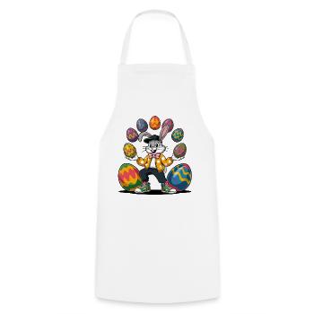 Easter bunny with colorful eggs - Cooking Apron - white - Front - AI Model Male 185 dark (185cm)