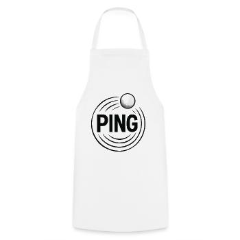 Ping Pong - Tennis de Table - Tablier de cuisine - blanc - Devant - AI Model Male 185 dark (185cm)