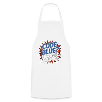 ICU Nurse Code Blue Challenge Trauma Response - Cooking Apron - white - Front - AI Model Male 185 dark (185cm)
