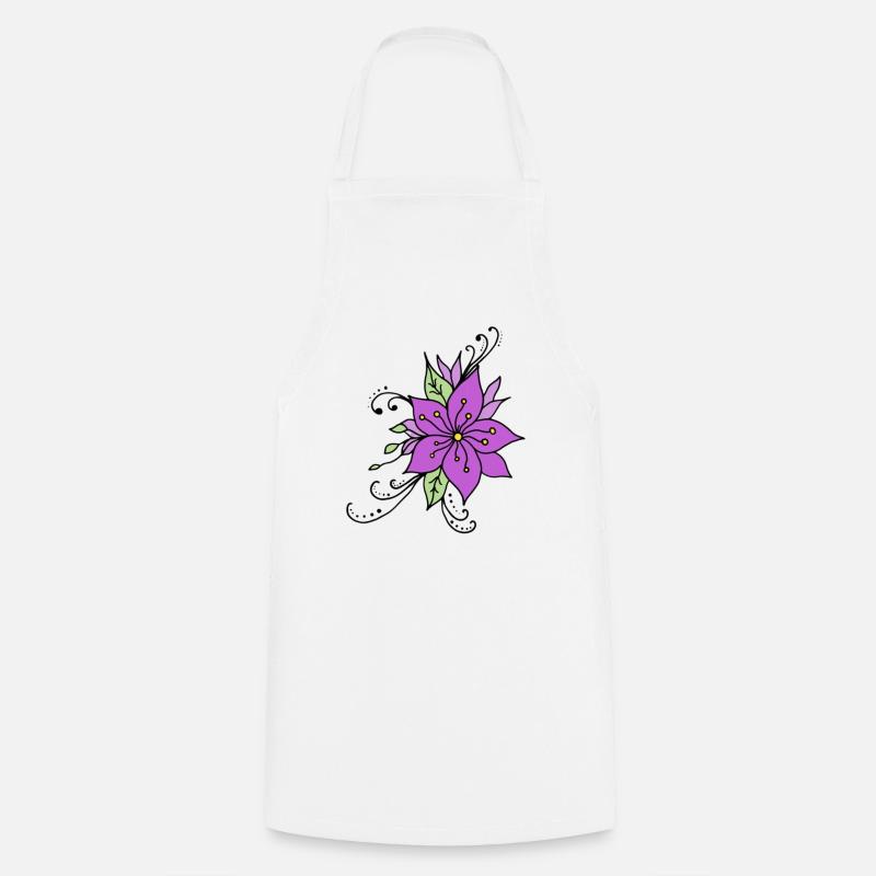 Fleur hibiscus  - Tablier de cuisine - blanc