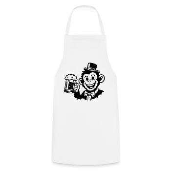 Le Marié Singe Célibataire - Tablier de cuisine - blanc - Devant - AI Model Male 185 dark (185cm)