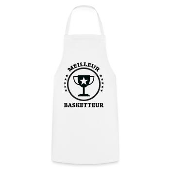 Best Basketball Player - Cooking Apron - white - Front - AI Model Male 185 dark (185cm)